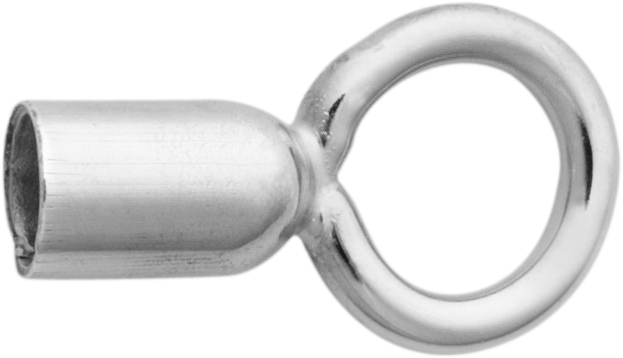eindkapje zilver 925/- binnen Ø 2,00mm met groot oog, gesloten