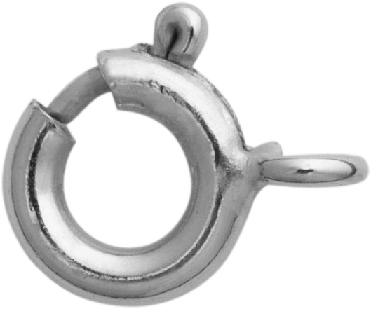 Spring ring silver 925/- rhodium-plated Ø 8.00mm without collar