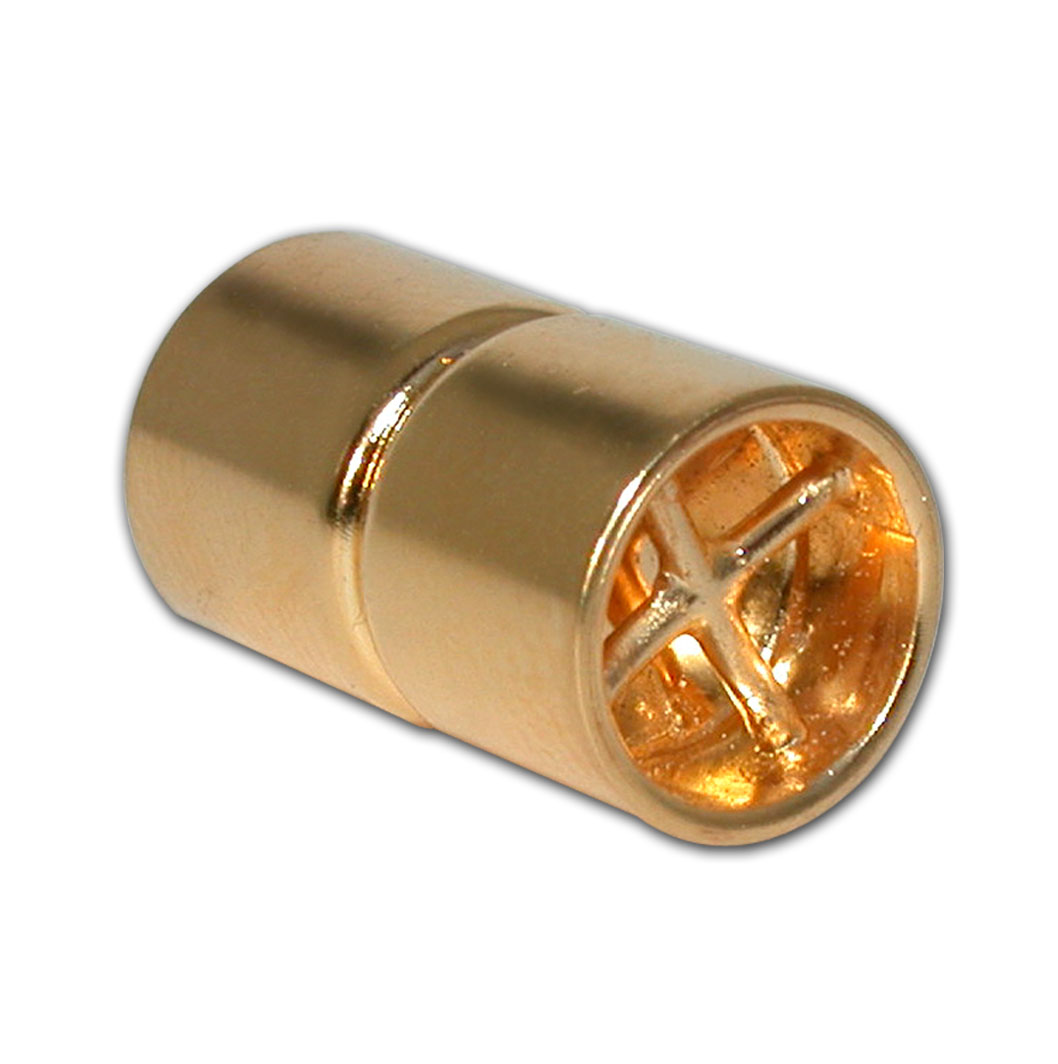 magneetsluiting cilinder meerrijig zilver 925/- geel gepolijst, cilinder, Ø 11mm