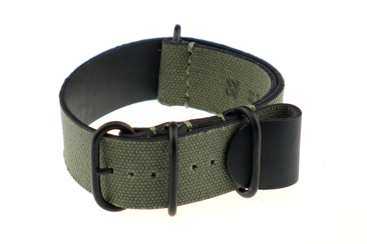 Eyelet watch strap Kansas 18mm green