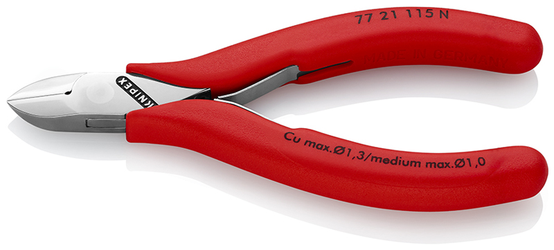 Knipex Seitenschneider runder Kopf, mit durchgestecktem Gelenk, Länge 115mm