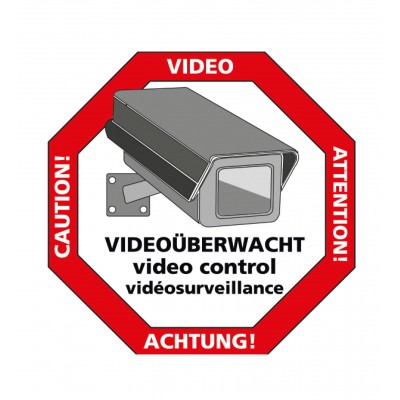 Caution video sticker
