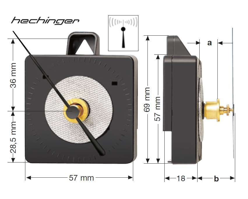 Tijdsein uurwerk FL, Hechinger 700 WWL 15,0mm