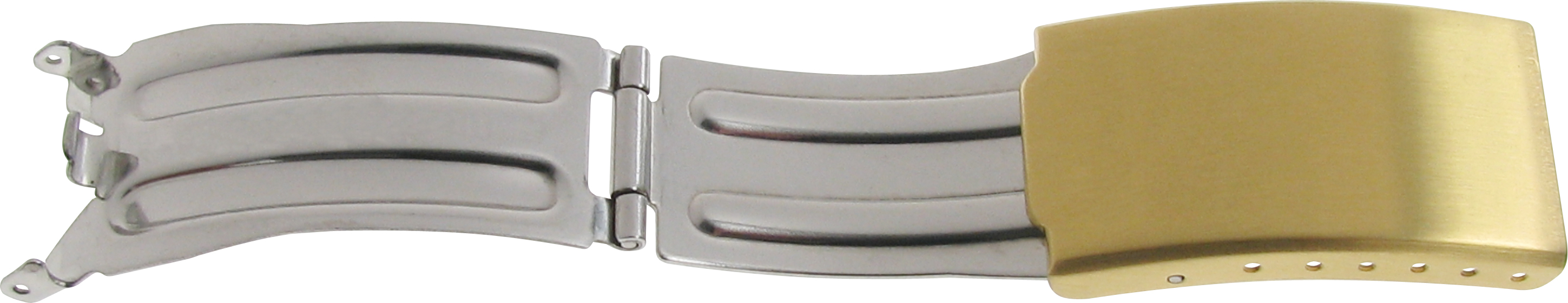 Folding clasp, stainless steel, 17mm, yellow, brushed