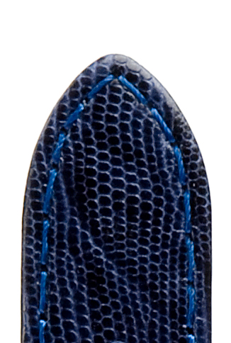 Lederband Topas 14mm dunkelblau, extra lang mit Teju-Eidechsprägung, genäht