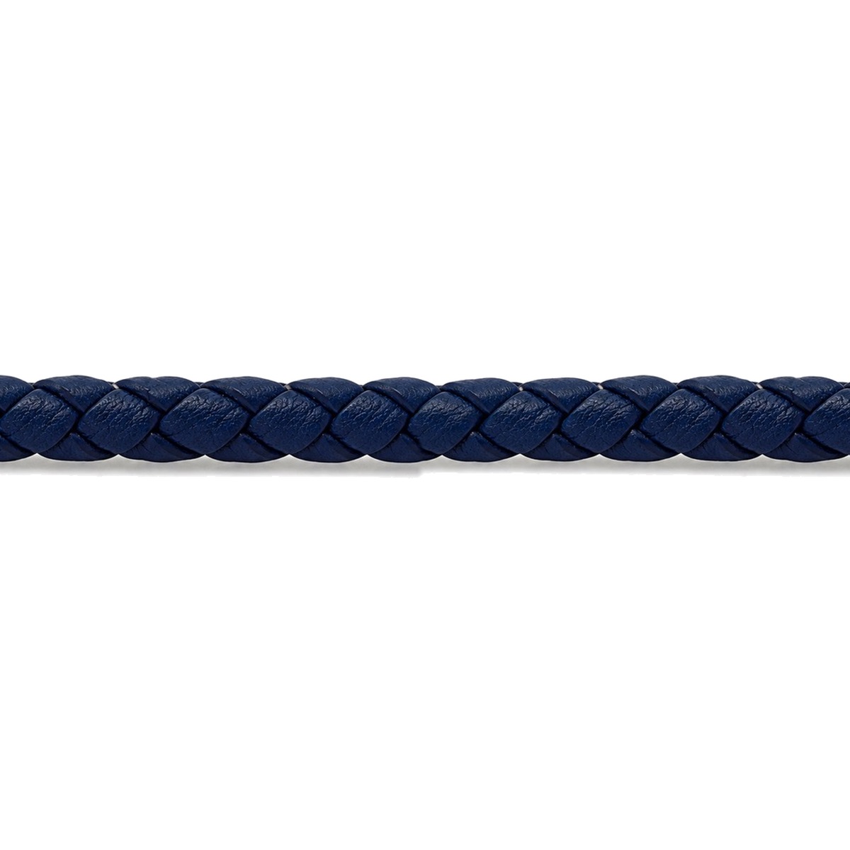 Lederband geflochten Rindleder Ø 3 mm, blau, Länge 1 m