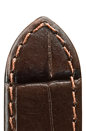 Lederband Bali FS 18mm dunkelbraun elegante klassische Krokoprägung