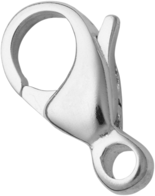 Carabiner curved silver 925/-  11,00mm cast <br/>Alloy: 925/- / Colour: Steel / External dimension length: 11.00 / Material: Silber