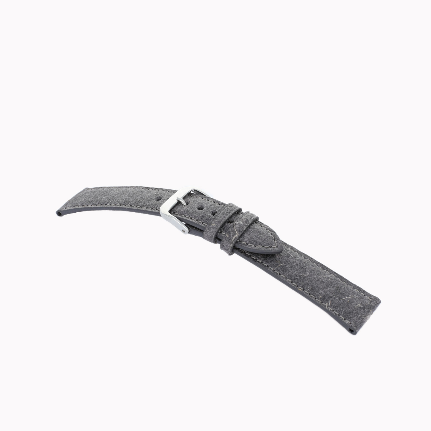 Leather strap Cisano 18mm dark gray vegan