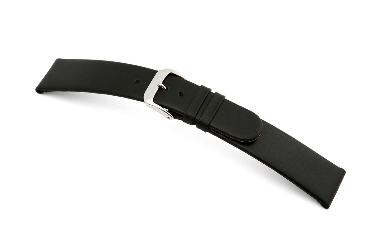 Leather strap Merano 12mm black smooth XL