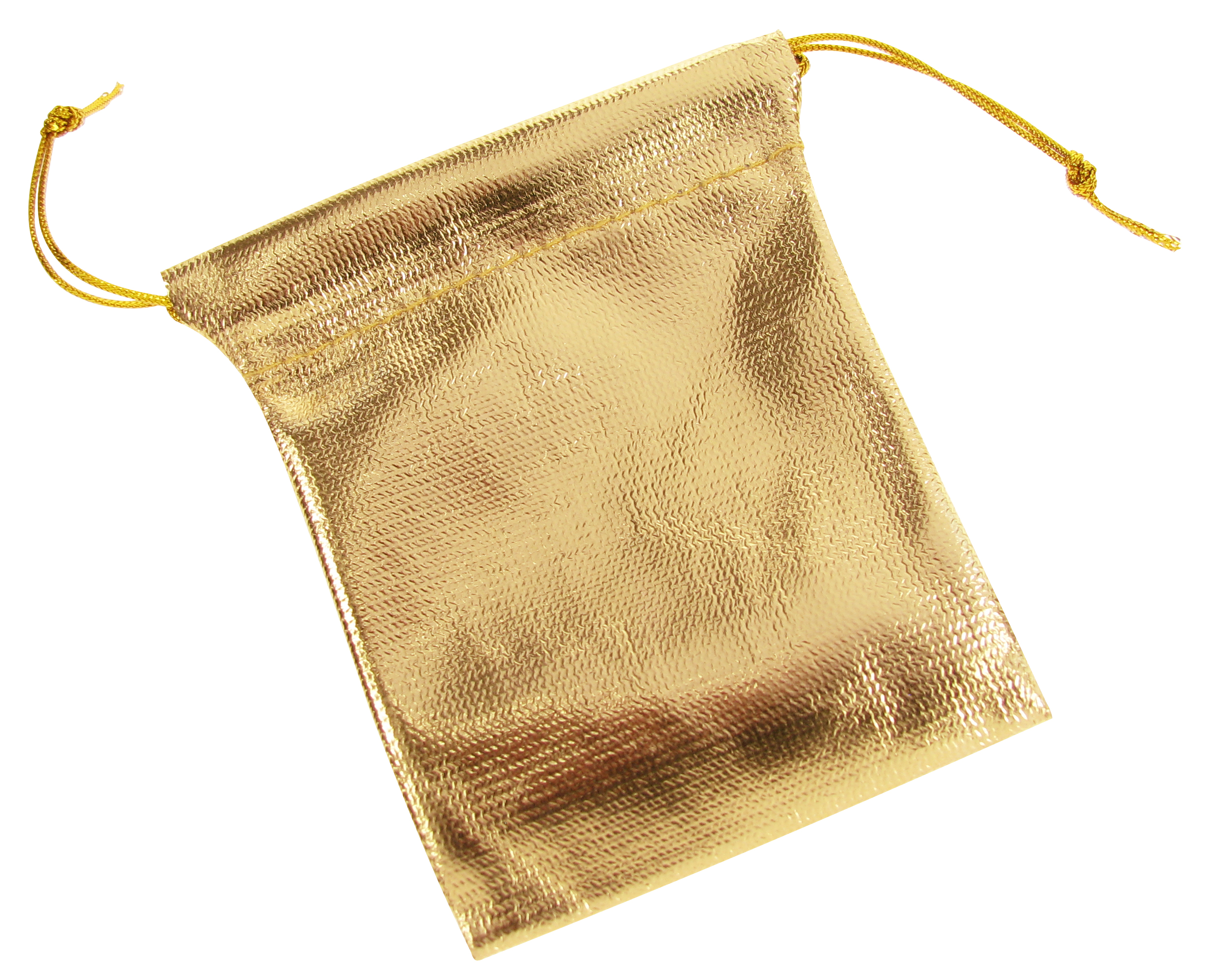 Drawstring bag gold metallic