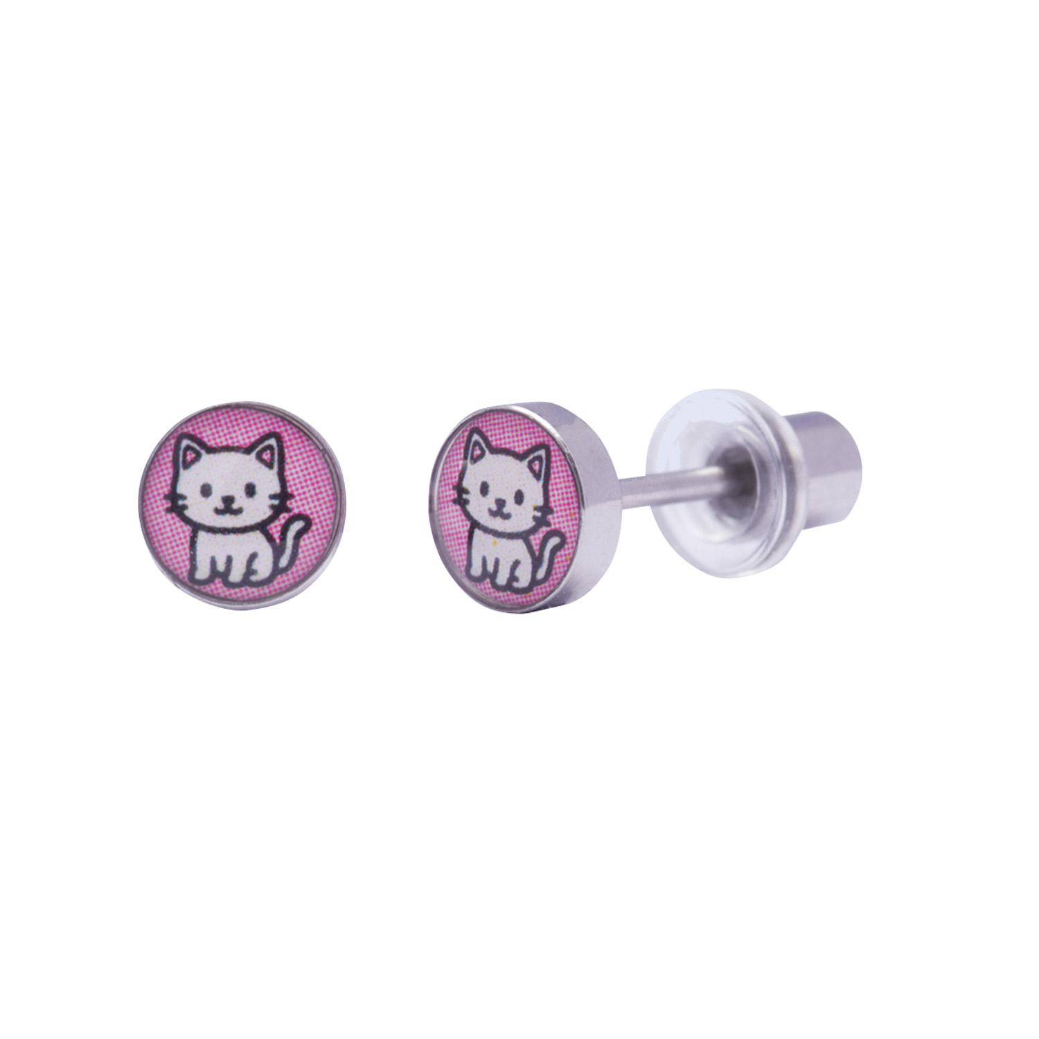 Ohrlino Erstohrstecker Kitty-Motiv 5mm