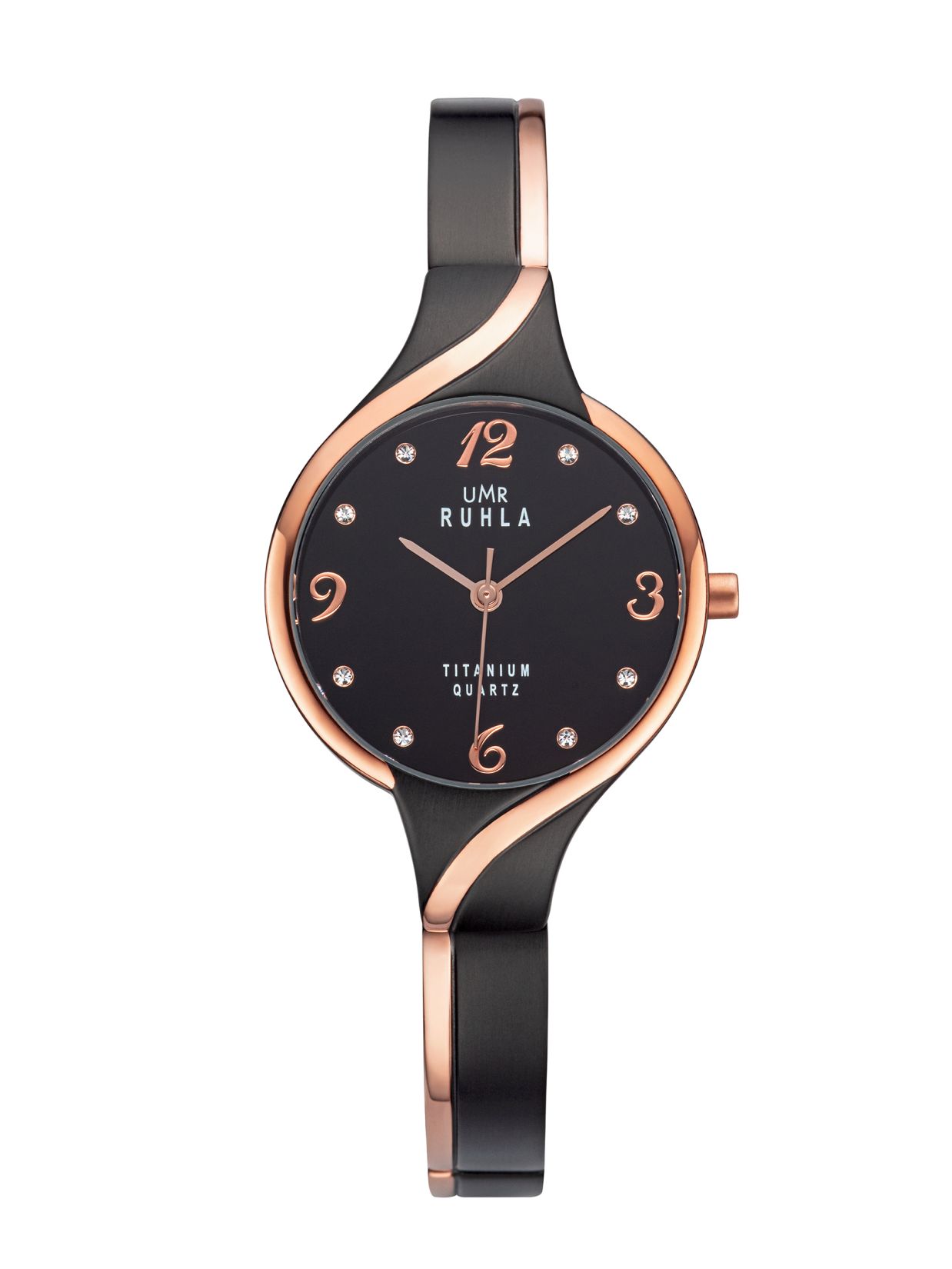 Uhren Manufaktur Ruhla - Armbanduhr Style bicolor Schwarz-rosé