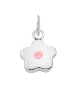 Anhänger 2er Sort. 925/rh Blüte synt. Rub