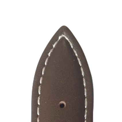 Pasek skórzany brązowy FIT biały szew 18mm