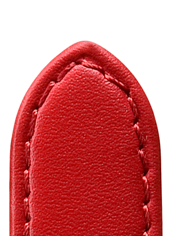 Pasek skórzany Lifestyle 14mm czerwony szyty