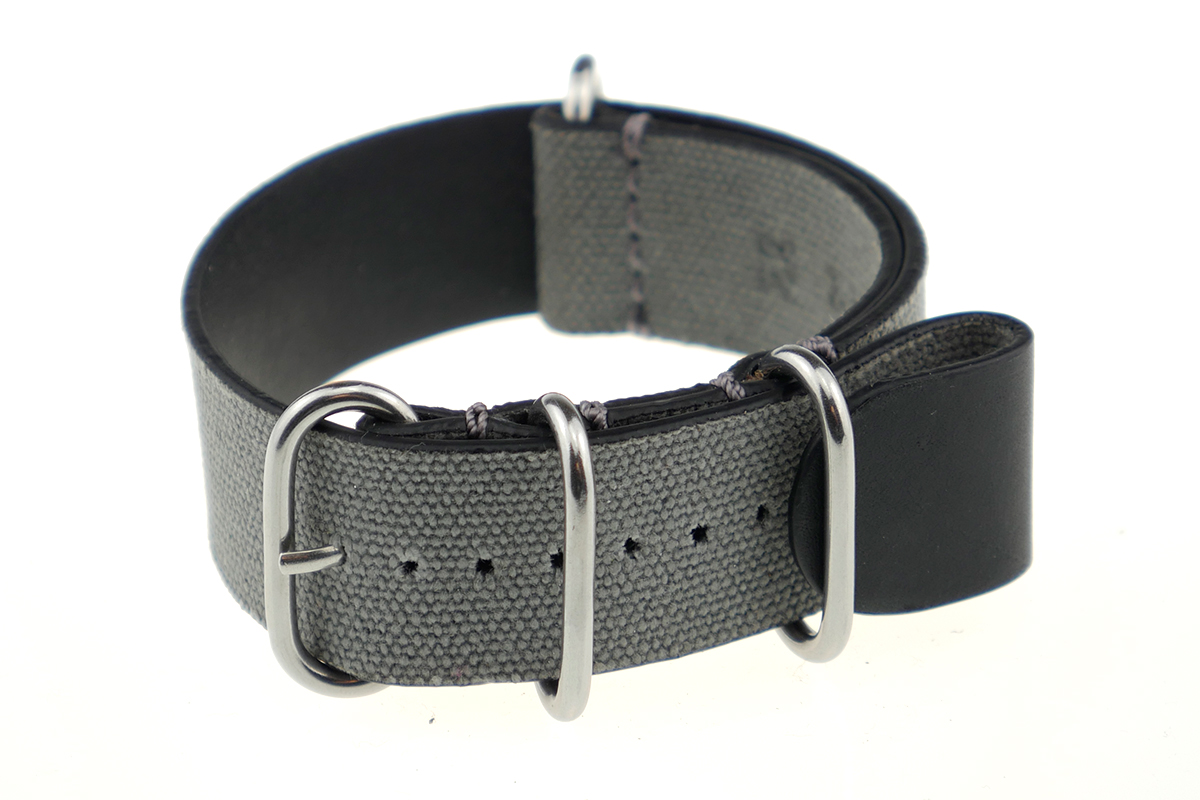 Eyelet watch strap Denver 18mm gray