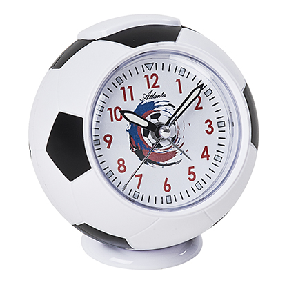 Atlanta 1195 Quartz alarm clock black/ white, football