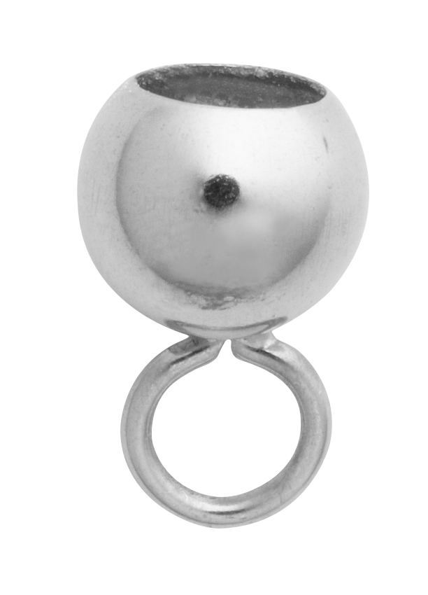 Końcówka  srebro 925/- zewnątrz Ø 6,00mm z dużym zamkniętym kółkiem