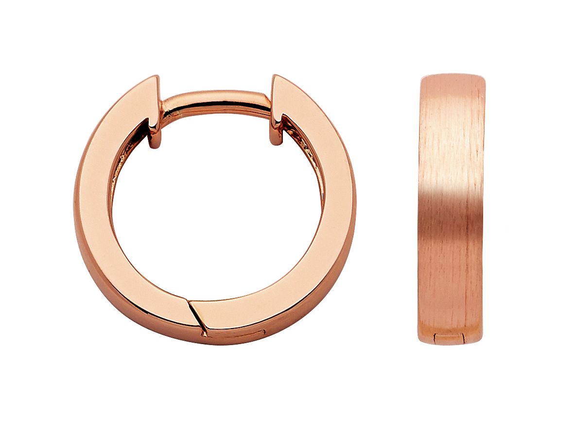 Creolen 2 Paar Silber 925/rose verg. pol./matt. Ø 14mm