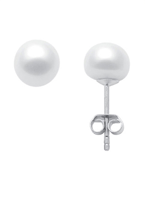 Ohrstecker 3 Paar Silber 925/rh, Süßwasserperle 8,00mm