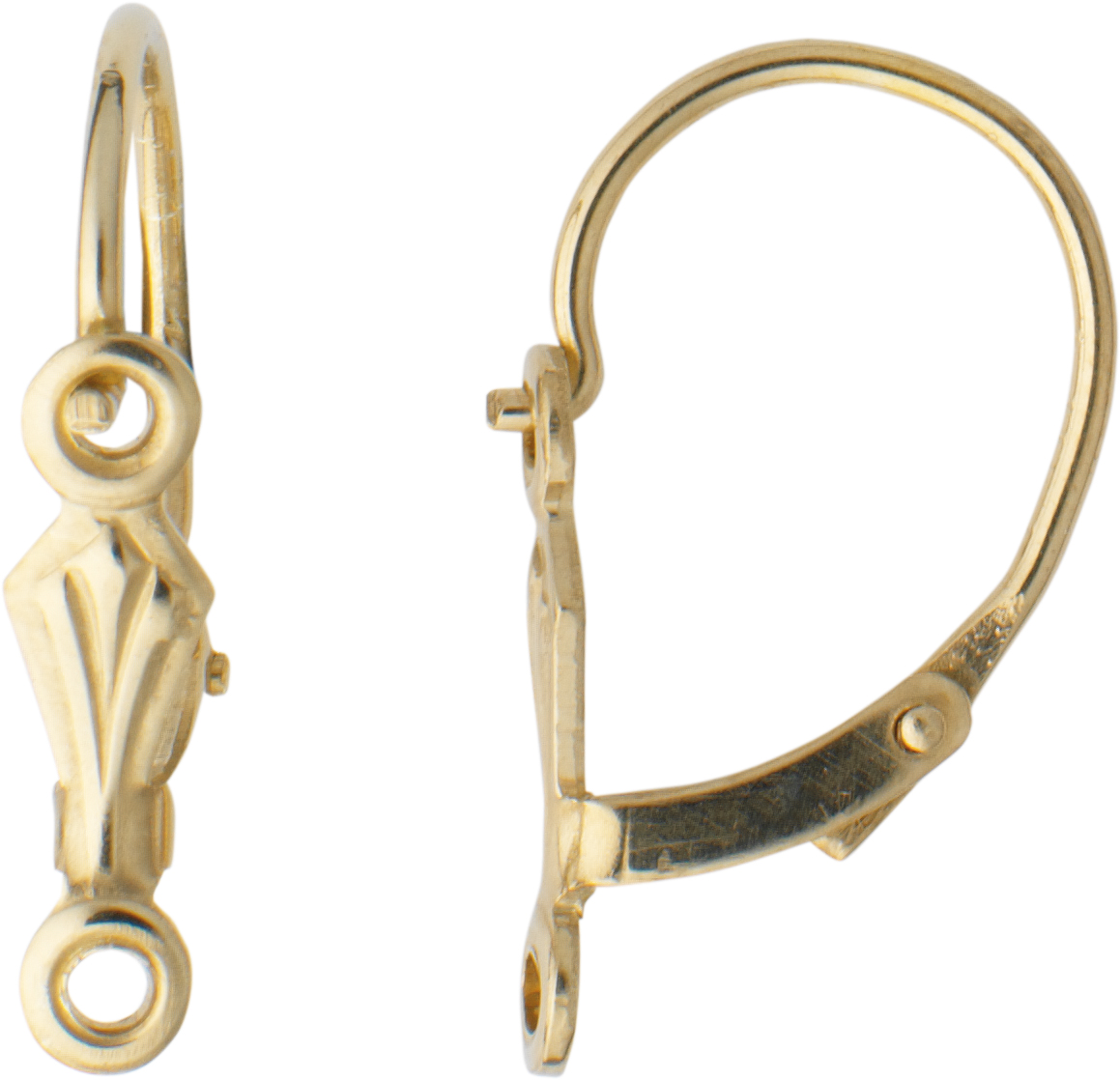 Lever back front clasp eye across gold 585/-Gg