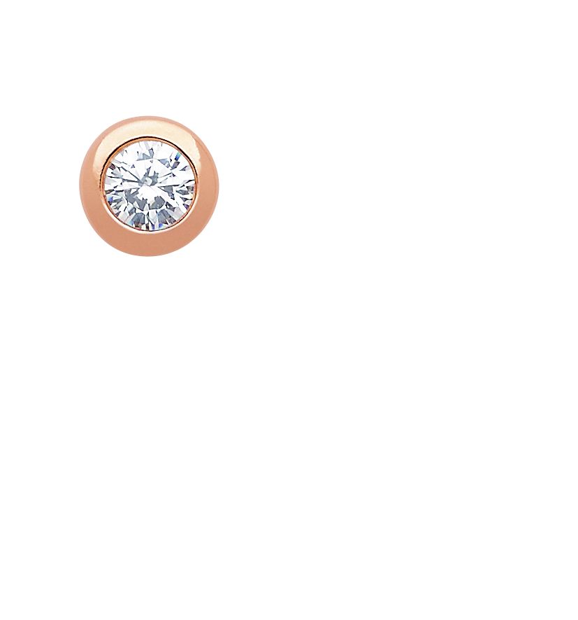 Ear studs 3 pairs 925/rose gold-plated with zirconia