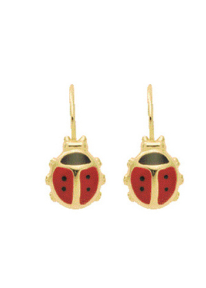 Boutons gold 333/GG, ladybug enamelled
