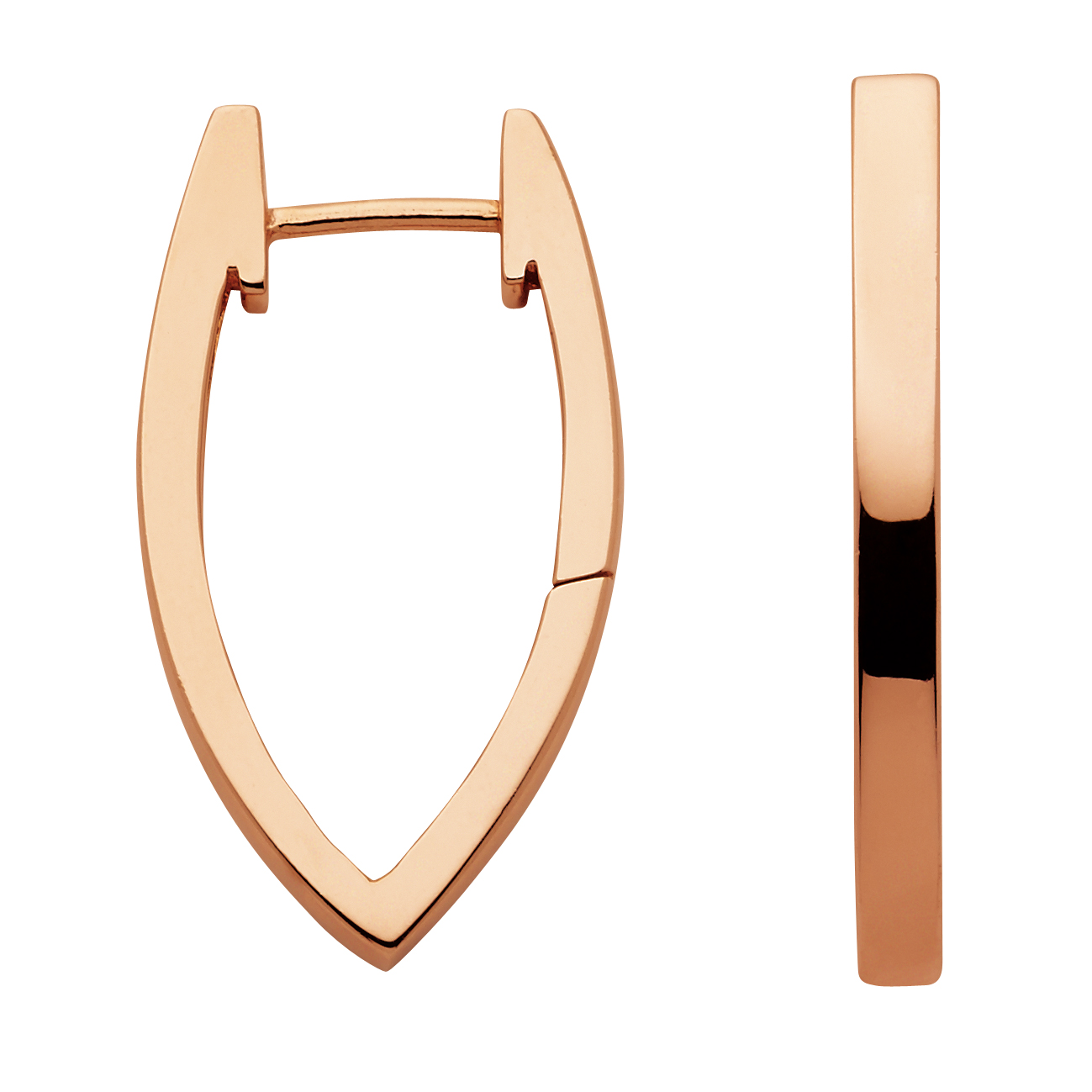 Creolen 2er Sort. 925/rose verg. poliert Höhe 25,1mm