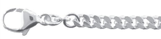 Bracelet 925/rh flat curb chain 19 cm