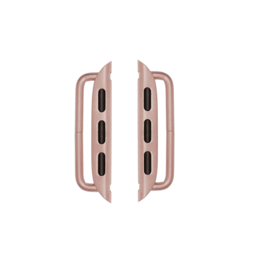 Connector voor Apple Watch - bandadapter voor 42/ 44/ 45 mm kast, aanzetbreedte 24 mm, gold aluminium (rosé)