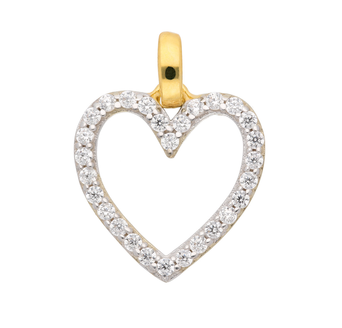 Anhänger 333/rh Herz Zirkonia