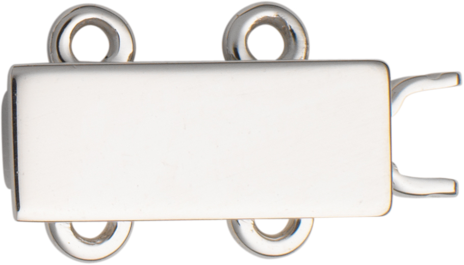 _ Clasp 2-row gold 585/-Wg, square, L 11.00 x W 4.50mm