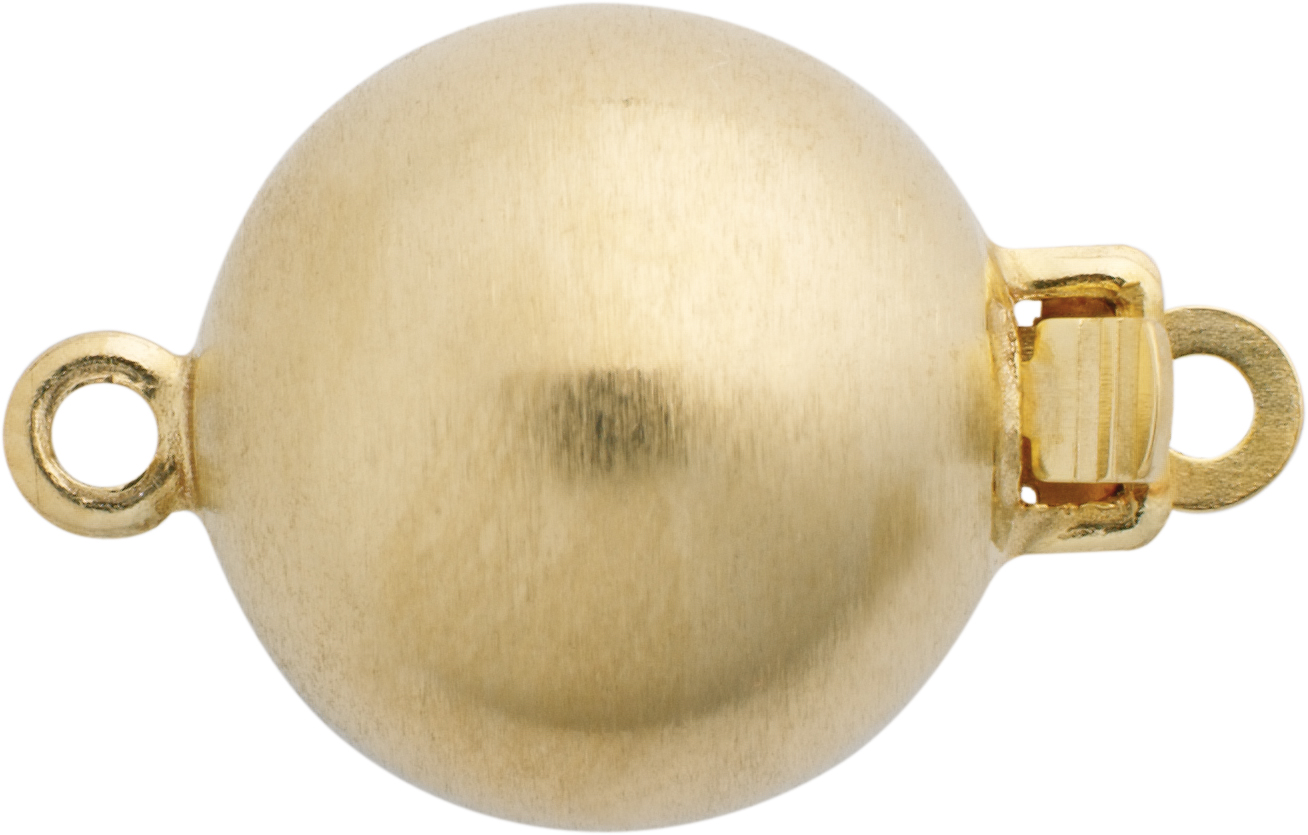 Zapięcie w kształcie kulki jednorzędowe złoto 585/-żółte złoto matowane, kulka Ø 12,00mm
