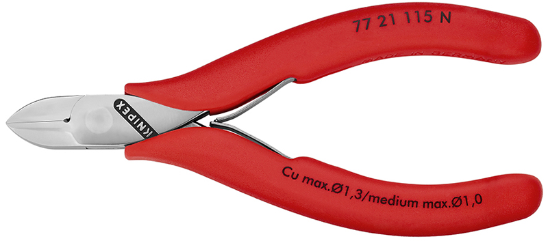 Knipex Seitenschneider runder Kopf, mit durchgestecktem Gelenk, Länge 115mm