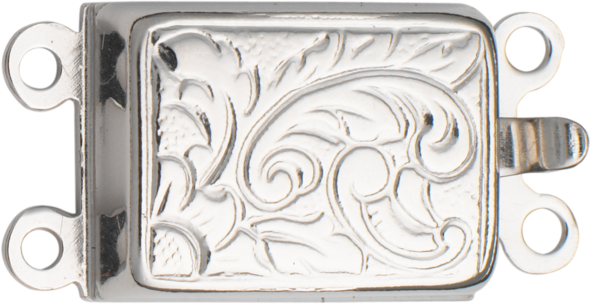 Schmuckschließe 2-reihig Silber 925/-, rechteckig, L 11,50 x B 8,50 mm