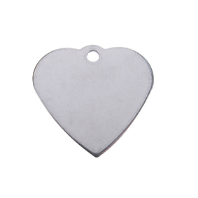 Engraved plate stainless steel heart