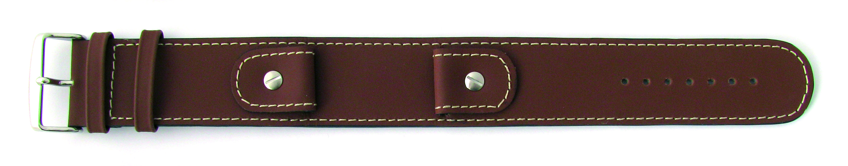 anfibio-leren band 20mm midden bruin