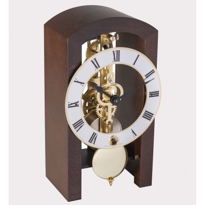 HERMLE Skelet tafelklok, notenhaout
