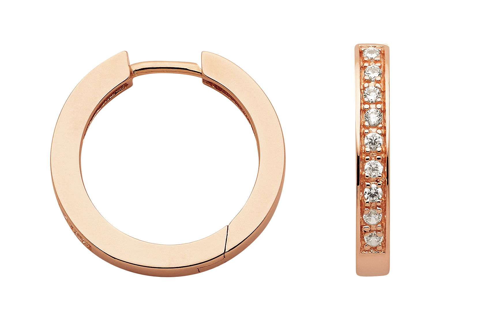 Creolen 2er Sort. 925/rose vergoldet poliert, Zirkonia Ø20,1mm