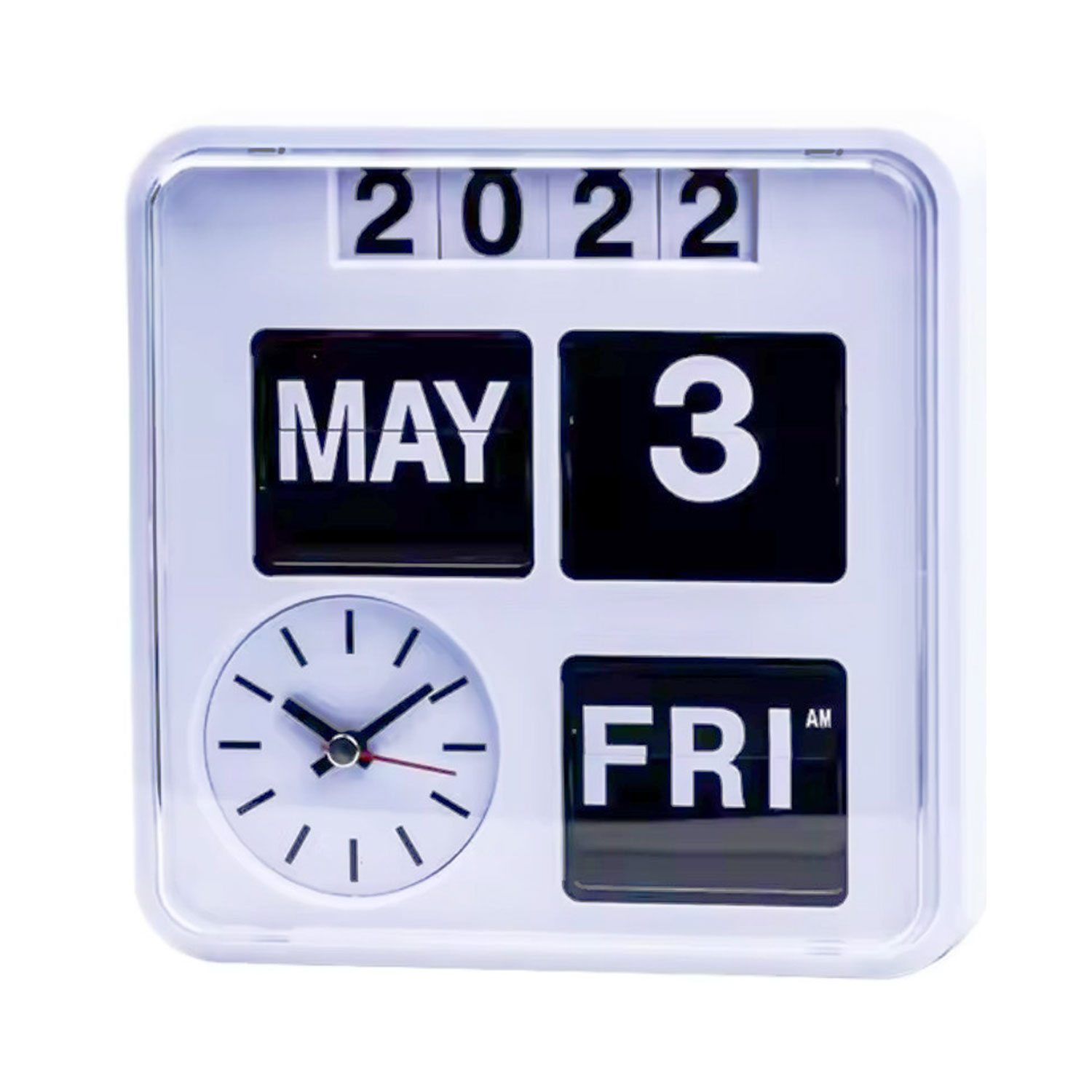 EUROTIME Quarzwanduhr/ Tischuhr, weiß