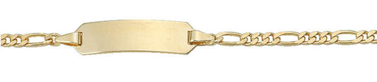 Id-Armband Gold 585/GG, Figaro 14cm