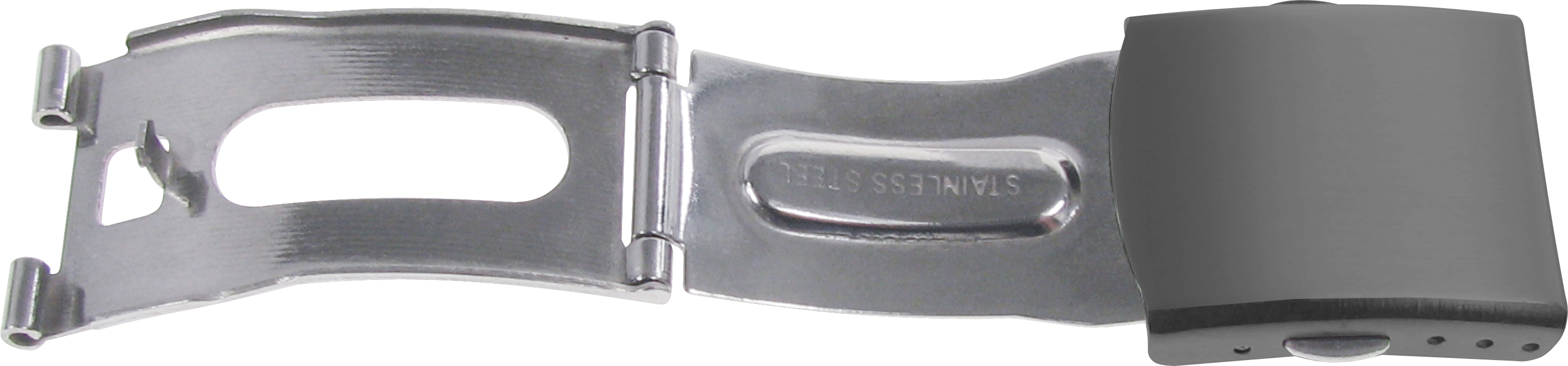 Folding clasp titanium, 20mm, watch end 10mm, brushed, with 2 pushers