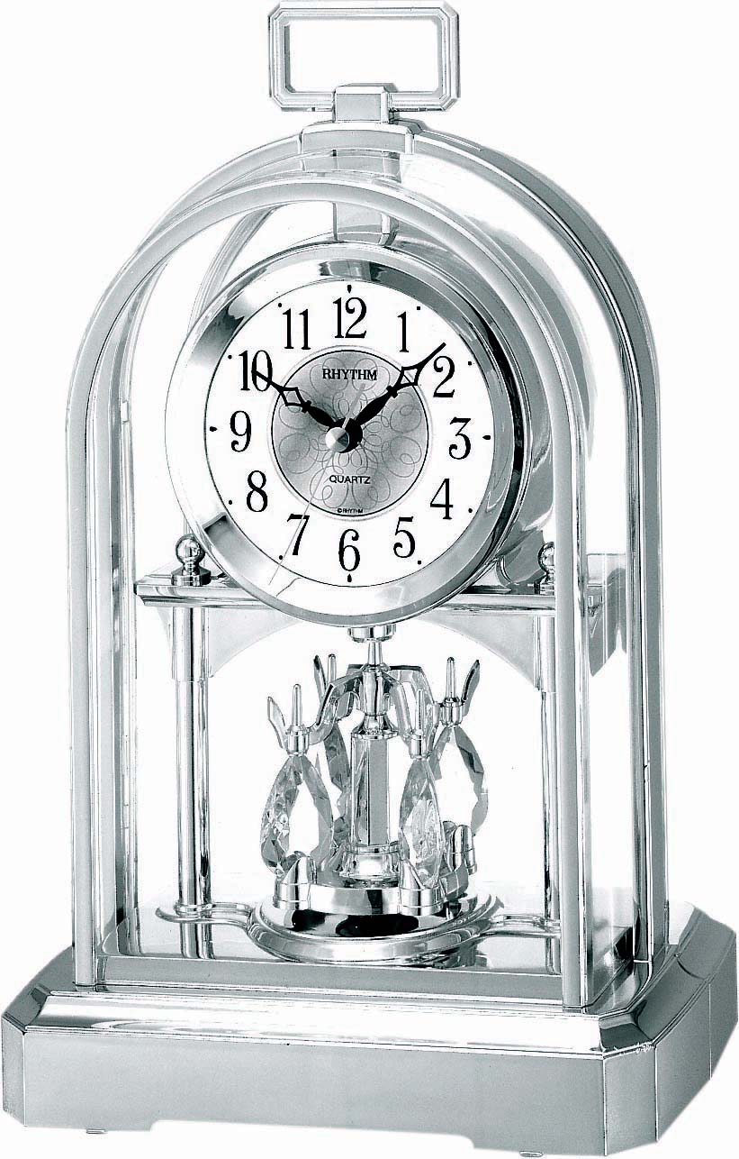 Rhythm 7744/19 silver carriage clock/ table clock quartz