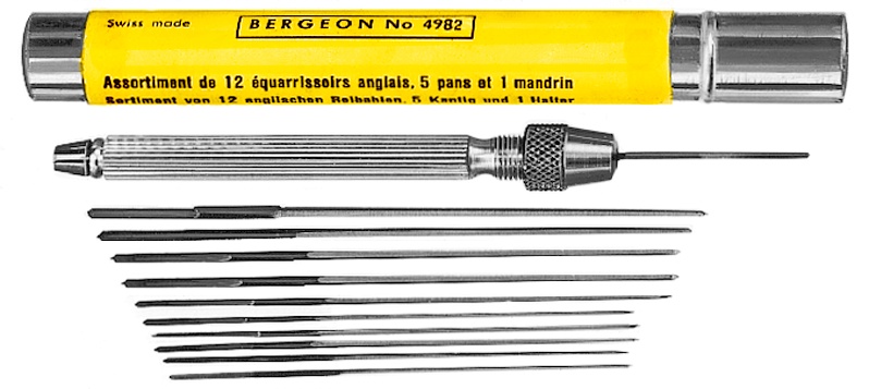 _ Reamer assortment 0.61 - 1.90 mm with Bergeon holder