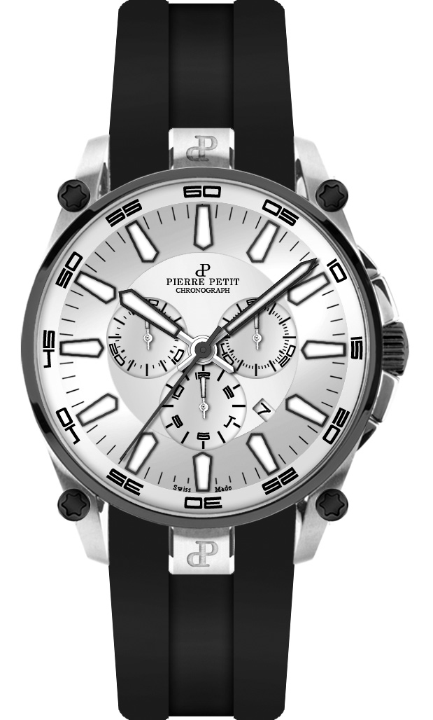 Pierre Petit Chronograph Le Mans silver/black Swiss Made