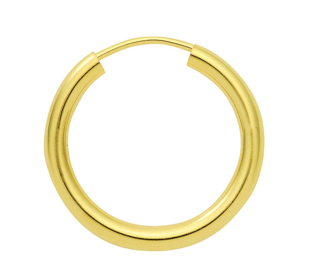 Tube hoop 2 pairs silver 925/gold-plated dia. 38 mm