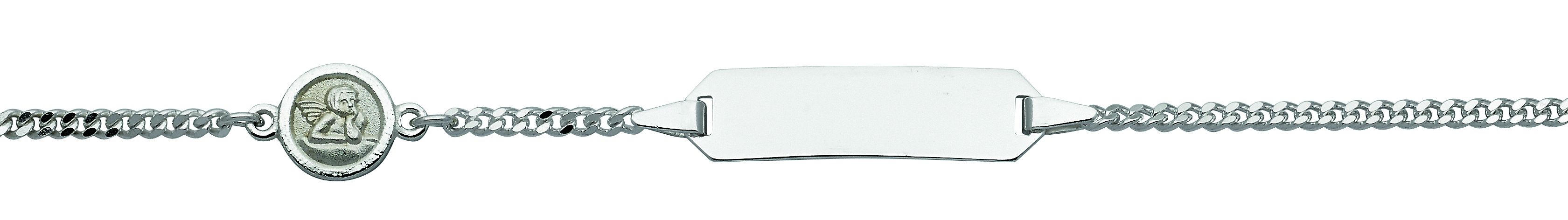 Id-Armband 3 Stück Silber 925/-, Flachpanzer 14cm poliert