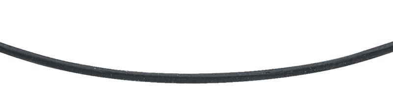 Collier Leder, 50cm Schwarz, Verschluss: Karabiner  925/-