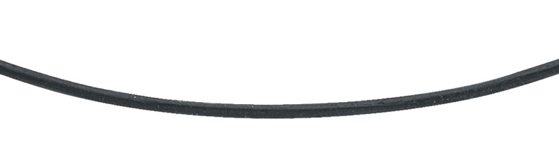 Collier Leder, 42cm Schwarz, Verschluss: Karabiner  925/-